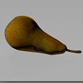 Fresh Ripe Orange And Yellow Pear With Speckled Skin On Dark Background