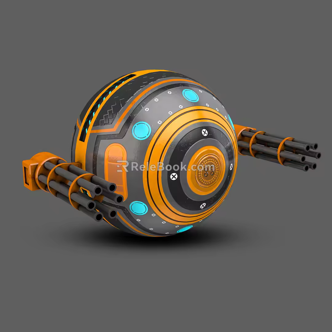 Modern drone future sci-fi sphere drone 3d model