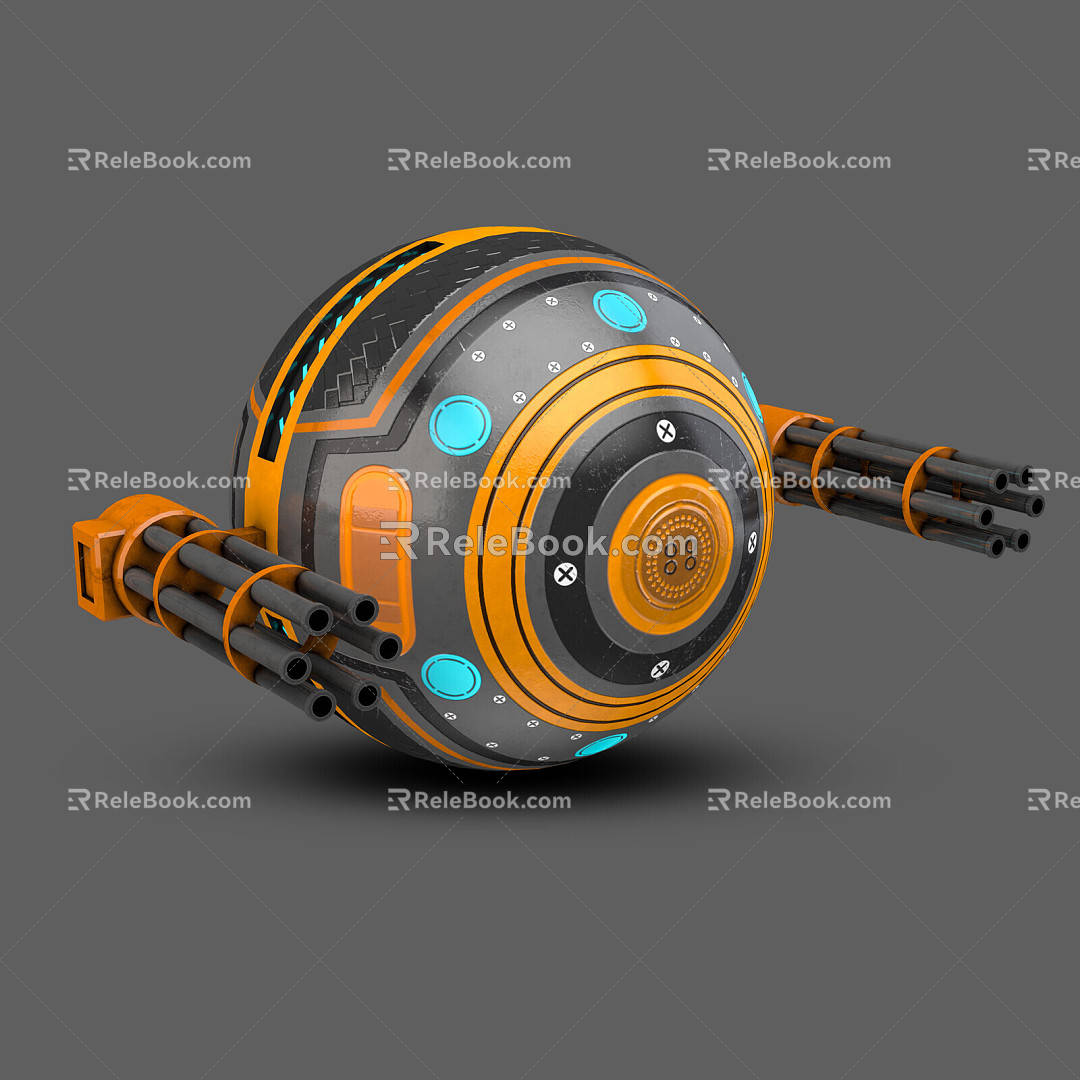 Modern drone future sci-fi sphere drone 3d model