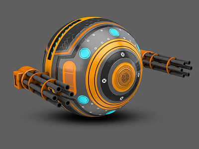 Modern drone future sci-fi sphere drone 3d model