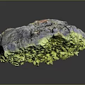 Multi Colored Natural Stone With Textured Surface And Unique Color Patterns 3d model