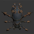 Steampunk Mechanical Spider Creature With Blue Body Copper Accents And Metallic Legs