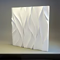 White Wavy 3D Wall Panel Design With Artistic Texture For Modern Interior 3d model