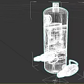 Rusty Radioactive Storage Tank With Warning Symbols And Worn Yellow Valves Design