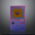 Nintendo Game Boy Handheld Electronic Gaming Console With Gradient Pink Purple Design And Orange Screen