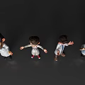 Four Cartoon Doctor Characters in White Coats with Open Arms
