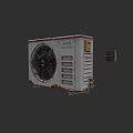 Old Rusted Electric Air Conditioner Fan with Surface Details and Control Panel