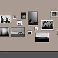 Black And White Photo Gallery Wall Design With Various Sizes Frames In Modern Interior