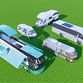 Various Types of Recreational Vehicles Parked on Green Grass Field