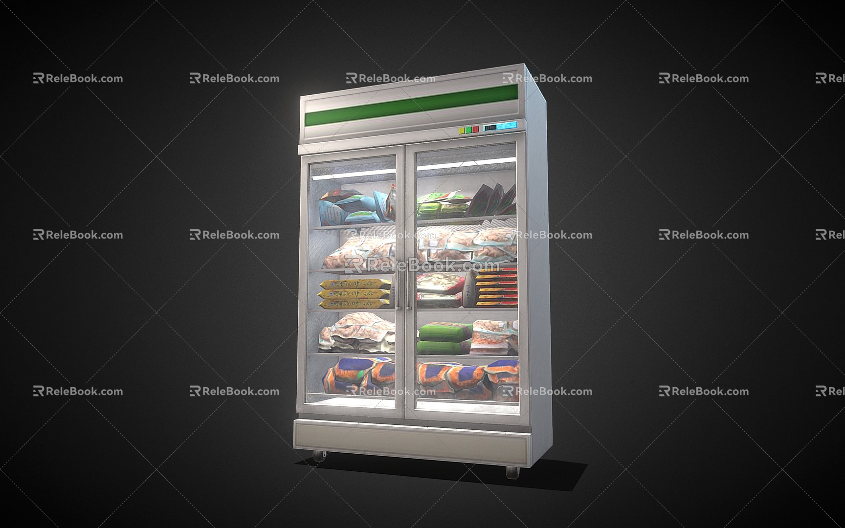 Modern Freezer Refrigerator Display Freezer 3d model