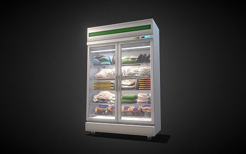 Modern Freezer Refrigerator Display Freezer 3d model