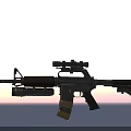 Modern Tactical Rifle With Optical Scope Magazine Barrel And Stock Design