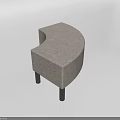 Abstract Shaped Sofa with Modern Curved Design Woven Texture and Black Legs