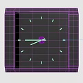 Square Black Clock With Minimalist Gray Dial White Hands And Simple Markers