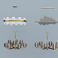 Modern Chandeliers With Various Stylish Designs And Metal Frames For Interior 3d model