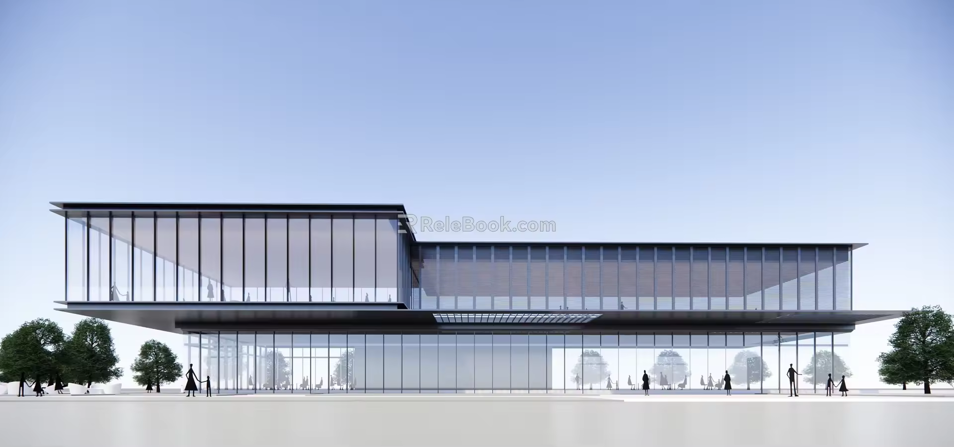 Modern Sales Office Building Simple Sales Office Commercial 3d model