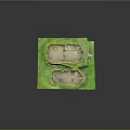 Cartoon Style 3D Underground Structure Scene With Green Grass And Stone Details