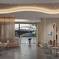 Modern Beauty Hair Salon Interior Design With Stylish Chairs Large Mirrors And Ambient Lighting