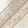 Floor Surface Featuring Herringbone Tile Pattern In Light Beige And Brown Tones With Dark Lines 3d model