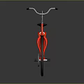 Red Modern Bicycle With Unique Radial Spoke Wheels And Reflective Surface