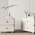 Modern Cream Style Bedside Table Cream Bedside Table 3d model