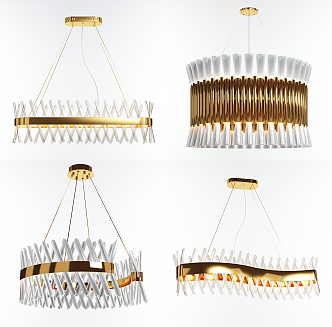 Post-modern crystal chandelier 3d model