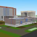 Modern Architectural Complex With Various Height Buildings And Landscaped Green Areas