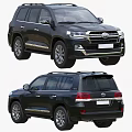 Black Toyota SUV Front And Rear View With Chrome Accents And Roof Rack