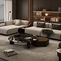 minotti sofa coffee table combination 3d model