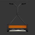 Practical Functional Utility Cart with Orange Roller Handle and Smooth Rolling Wheels Design 3d model