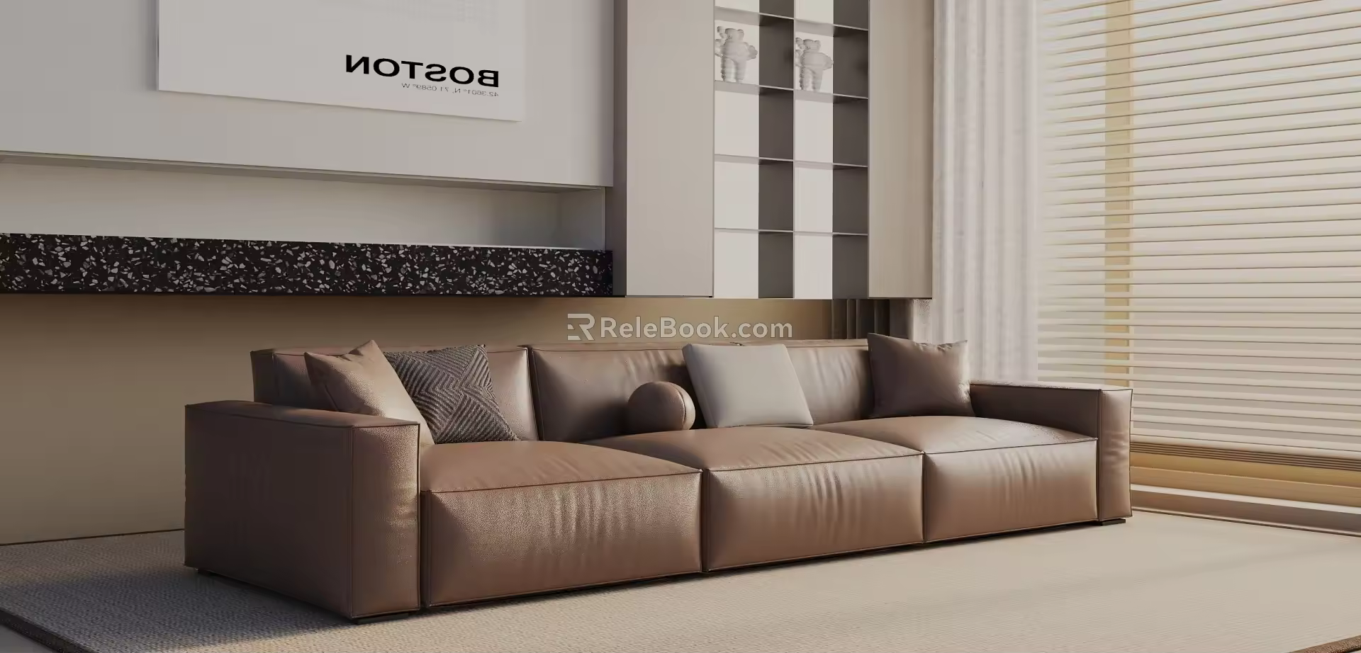 Modern three-seat sofa 3d model