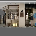 Elegant Modern Women Clothing Store Exterior Design With Unique Artistic Decorations And Stylish Mannequin Displays