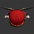 Fantasy Chibi Style 3D Character With Red Hair Golden Crown Blue Eyes And Colorful Wings