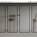 Modern Grid Patterned Room Dividers For Interior Space Partitioning With Minimalist Design 3d model