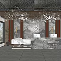 New Chinese Front Desk Hotel Lobby Front Desk 3d model