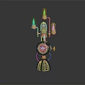 Steampunk Style Copper Metal Table Lamp With Glass Bulbs And Gear Design
