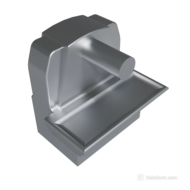 Metallic Industrial Component With Square Base And Cylindrical Structure Design 3d model 