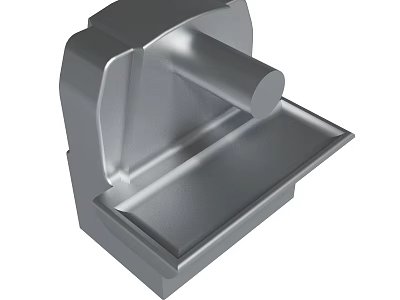Metallic Industrial Component With Square Base And Cylindrical Structure Design 3d model