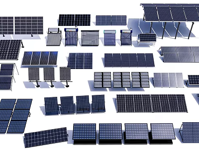 Public Solar Panel Facilities For Renewable Energy Generation In Urban Communities 3d model