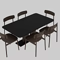 Modern Wooden Dining Chairs With Dining Table And Comfortable Sleek Design 3d model