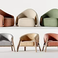 Stylish Modern Upholstered Accent Chairs with Wooden Legs and Diverse Color Options