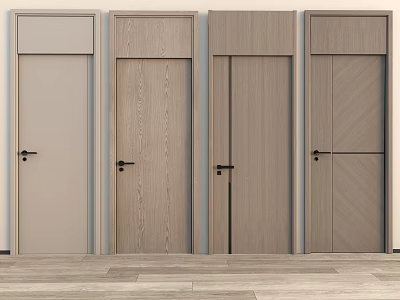 Modern Interior Doors With Various Wooden Designs And Minimalist Styles 3d model