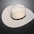 Practical White Straw Hat With Black Band And Decorative Details For Daily Use