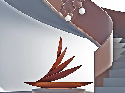 modern revolving staircase 3d model