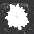 Modern 3D Sculpture With Green Leaf Like Petals And Purple Central Core