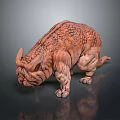 Game and Movie Character Monstrous Creature With Rough Textured Skin Horned Head and Muscular Body
