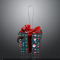 Festive Green Gift Box With Red Bow And Santa Claus Patterns Handle Design