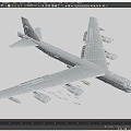 U.S. B52 Bomber Boeing B52 Stratosphere Fortress U.S. Long Range Strategic Bomber 3d model