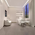 Modern Office Interior With Open Layout Sofa Desk Chairs Bookshelf And Floor to Ceiling Windows