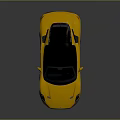 Yellow Sports Car With Black Roof Sleek Design And Shiny Black Wheels